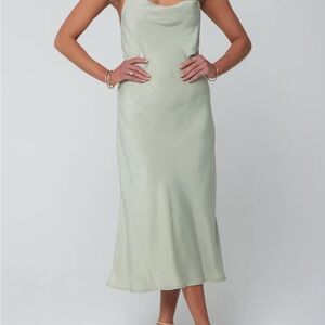 RESA Light Green Midi Dress / Berri Dress Dusty Sage